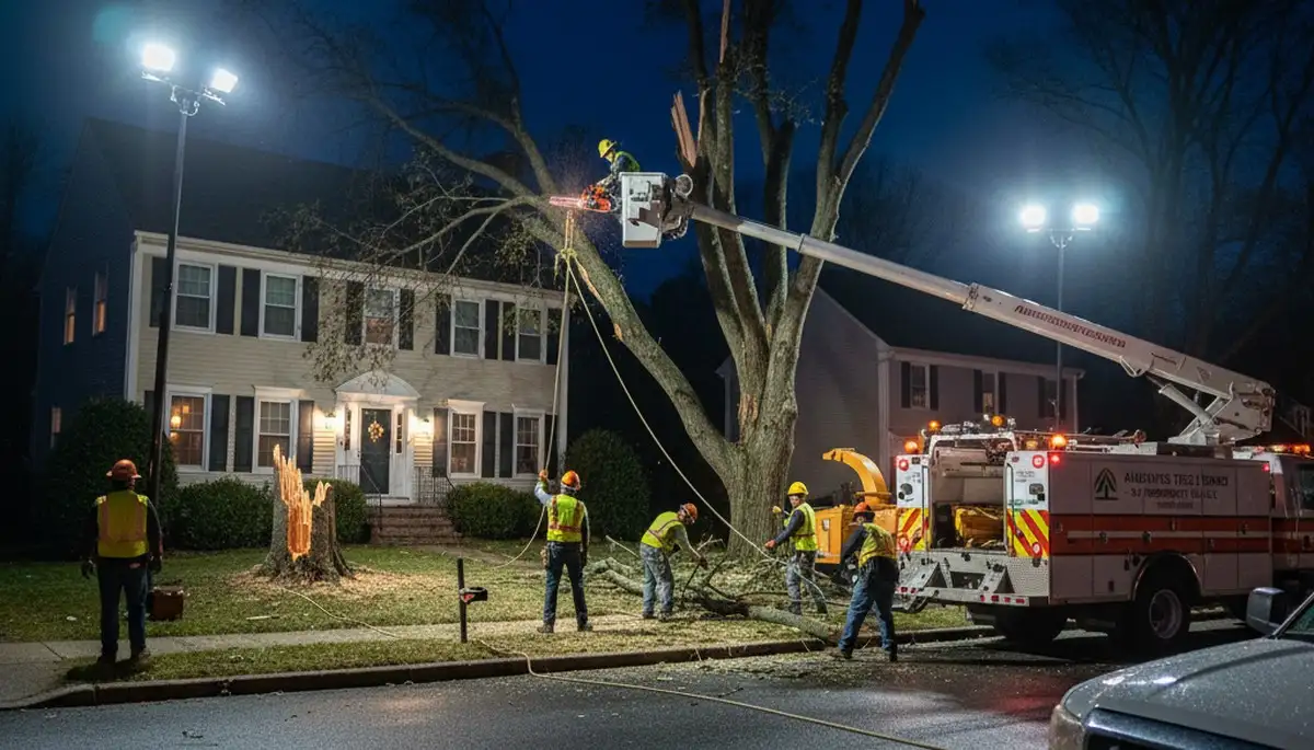 24/7 emergency tree removal crew restoring safety for homeowners in Andover, MA