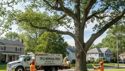 Professional tree removal service team working in Andover, MA